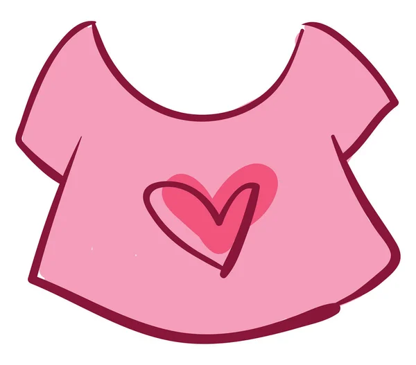 Roze t shirt, illustratie, vector op witte achtergrond. — Stockvector