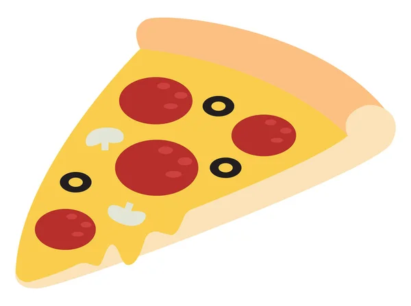 Pizza skiva, illustration, vektor på vit bakgrund. — Stock vektor