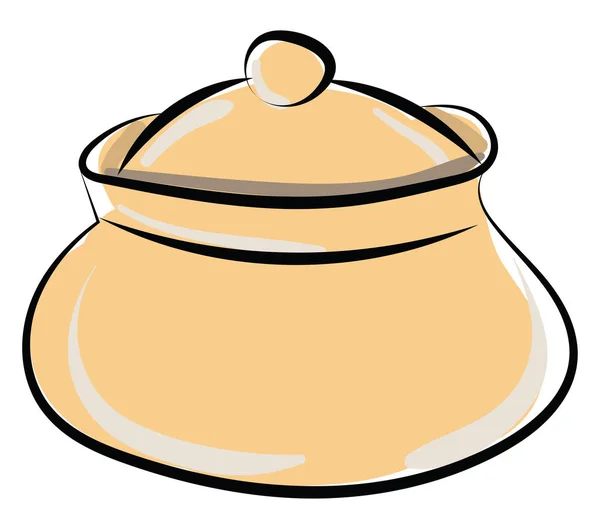 Yellow pot, illustration, vector on white background. — Stock Vector