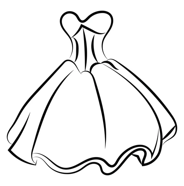 Dress drawing, illustration, vector on white background. — Stock Vector