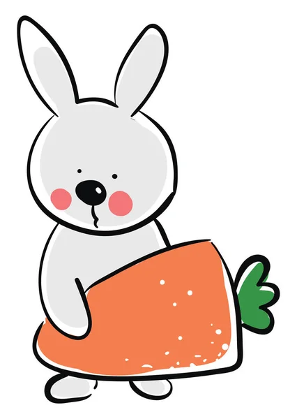Lapin avec carotte, illustration, vecteur sur fond blanc . — Image vectorielle