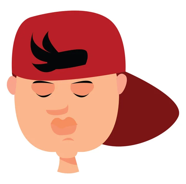 Ragazzo con cappello rosso, illustrazione, vettore su sfondo bianco . — Vettoriale Stock