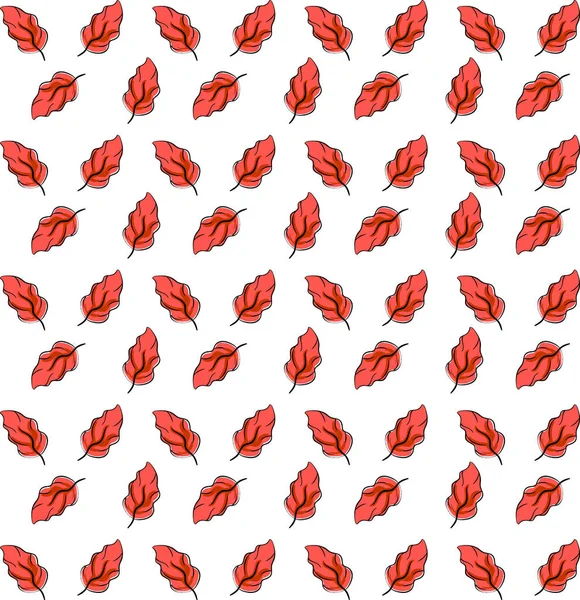 红色羽毛壁纸，插图，白色背景的矢量 — 图库矢量图片
