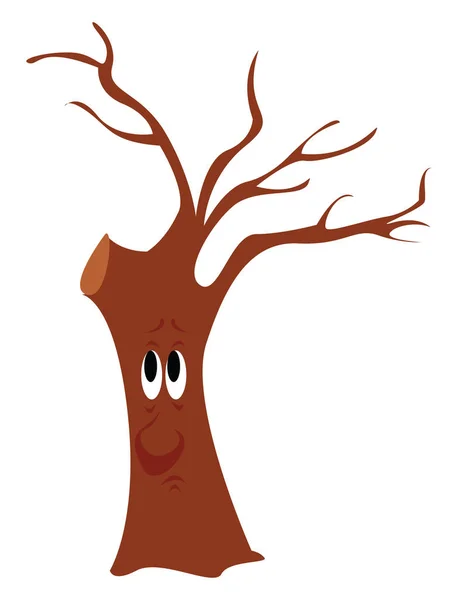 Triste árbol, ilustración, vector sobre fondo blanco . — Vector de stock