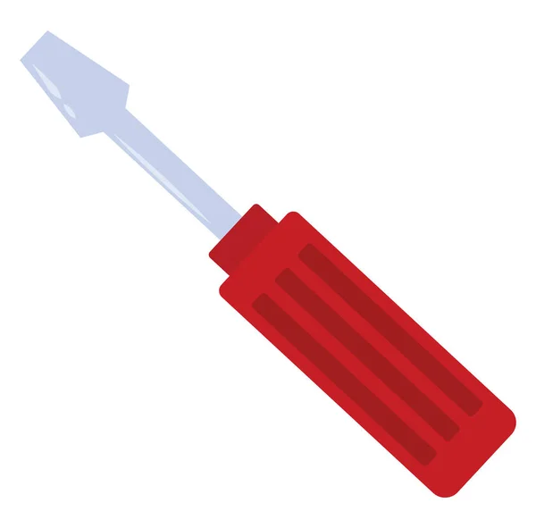 Tournevis rouge, illustration, vecteur sur fond blanc. — Image vectorielle