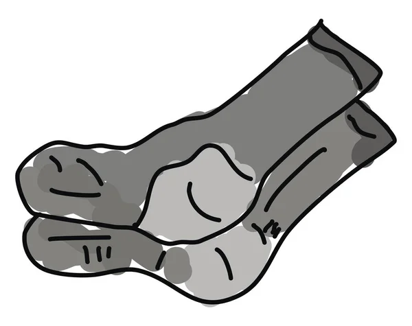 Calcetines grises, ilustración, vector sobre fondo blanco . — Vector de stock