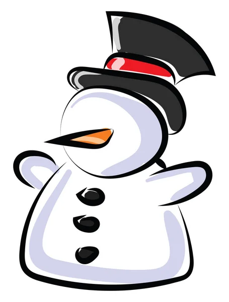 Snowman, ilustrace, vektor na bílém pozadí. — Stockový vektor