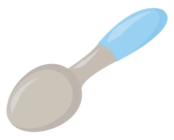 Blue spoon, illustration, vector on white background. — Stock Vector