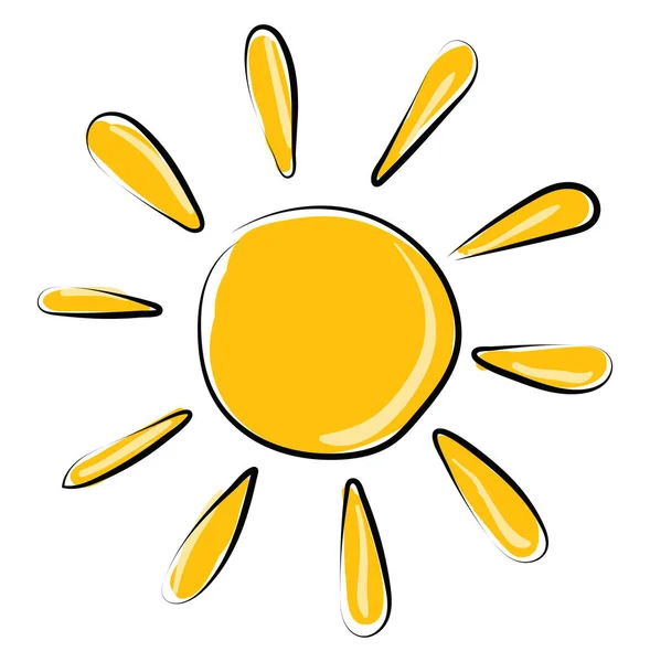Sun, illustration, vector on white background. — Stock Vector