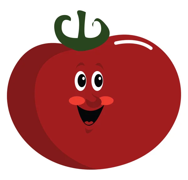 Szczęśliwy pomidor, ilustracja, wektor na białym tle. — Wektor stockowy