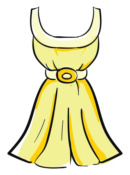 Gele jurk, illustratie, vector op witte achtergrond. — Stockvector