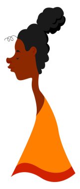 Afro-Amerikan kadın, illüstrasyon, beyaz arka plan vektör