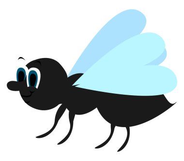 Uçan karınca, illüstrasyon, beyaz arka plan üzerinde vektör.