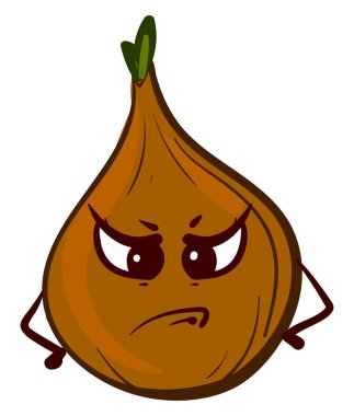 Kızgın soğan, illüstrasyon, beyaz arkaplanda vektör.