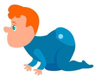 Sevimli küçük bebek, illüstrasyon, beyaz arka plan vektör.