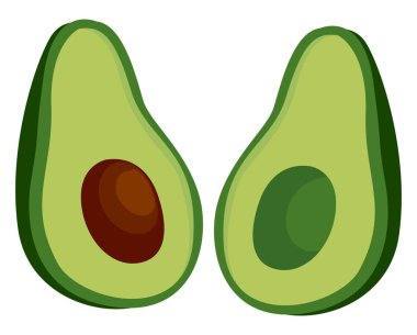 Hlaf avokado, illüstrasyon, beyaz arka plan vektör.