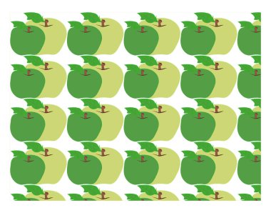 Elma duvar kağıdı, illüstrasyon, beyaz arka plan vektör.