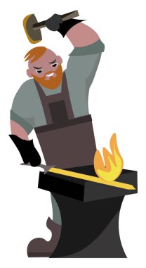 Demirci, illüstrasyon, beyaz arka plan üzerinde vektör.