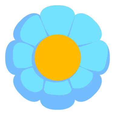 Mavi çiçek, illüstrasyon, beyaz arkaplanda vektör.