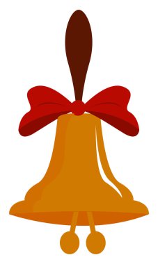 Altın çan, illüstrasyon, beyaz arkaplan vektörü.