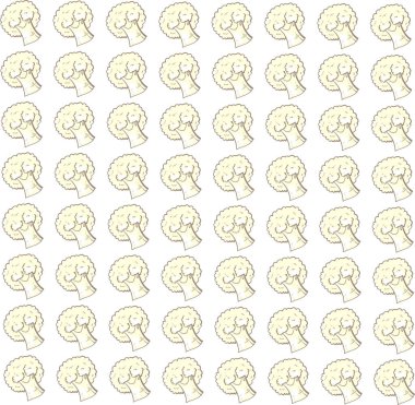 Karnabahar duvar kağıdı, illüstrasyon, beyaz arka plan vektör.