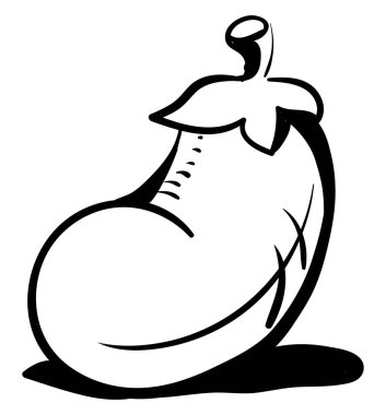 Patlıcan çizim, illüstrasyon, beyaz arka plan vektör.