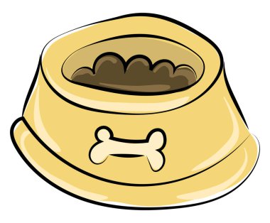 Köpek kase, illüstrasyon, beyaz arka plan vektör.