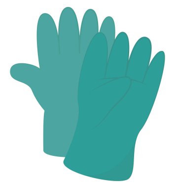 Mavi eldivenler, illüstrasyon, beyaz arkaplanda vektör.