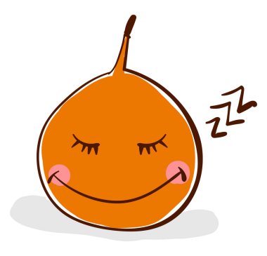 Uykulu granadilla, illüstrasyon, beyaz arka plan vektör.