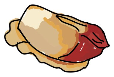 Surt istiridye, illüstrasyon, beyaz arka plan vektör.