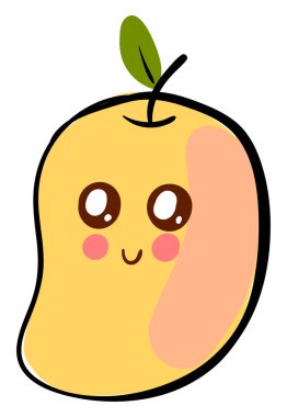 Sevimli mango, illüstrasyon, beyaz arka plan vektör.