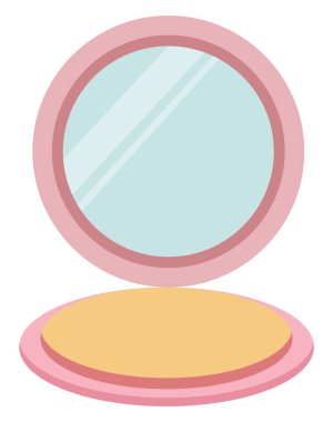 Beyaz arka plan üzerinde ayna, illüstrasyon, vektör makyaj.