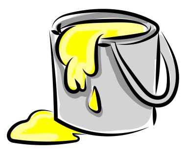 Boya kovası, illüstrasyon, beyaz arka plan üzerinde vektör.