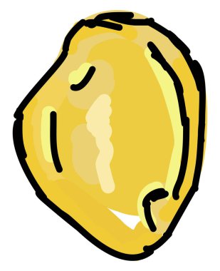 Sarı mango, illüstrasyon, beyaz arkaplanda vektör.