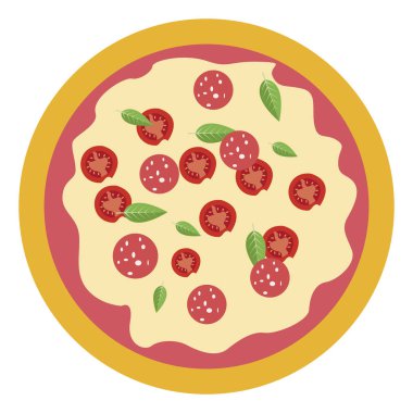 Pizza, illüstrasyon, beyaz arka plan üzerinde vektör.