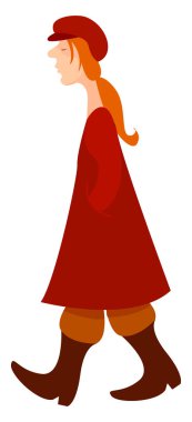 Kırmızı palto, illüstrasyon, beyaz arka plan üzerinde vektör.