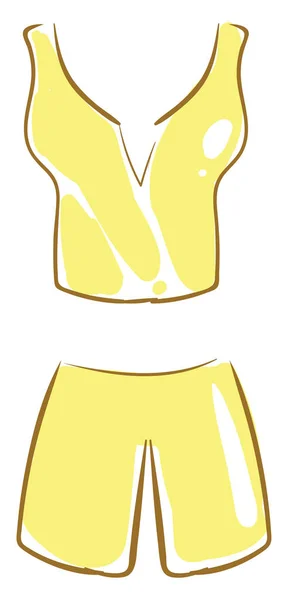 Желтая спортивная ткань, иллюстрация, вектор на белом фоне . — стоковый вектор