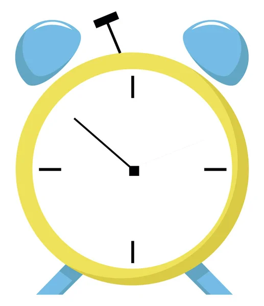 Yellow clock, illustration, vector on white background. — Stock Vector