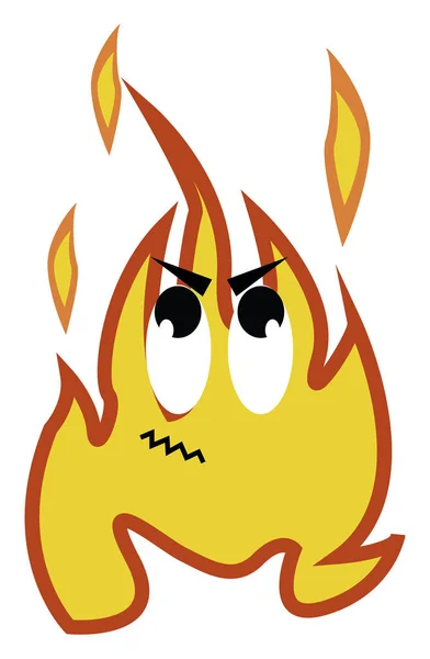 Angry fire, illustration, vector on white background. — Stock Vector