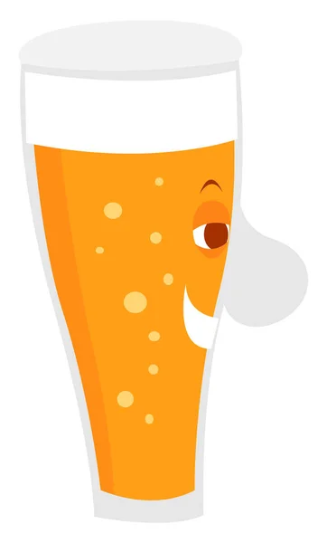 Glass of beer, illustration, vector on white background. — Stock Vector