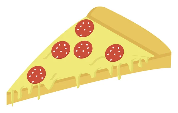 Ломтик пиццы, иллюстрация, вектор на белом фоне. — стоковый вектор