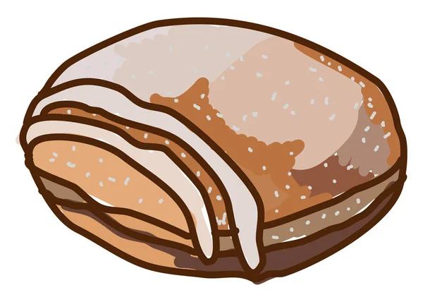 Donut pomme cannelle, illustration, vecteur sur fond blanc . — Image vectorielle