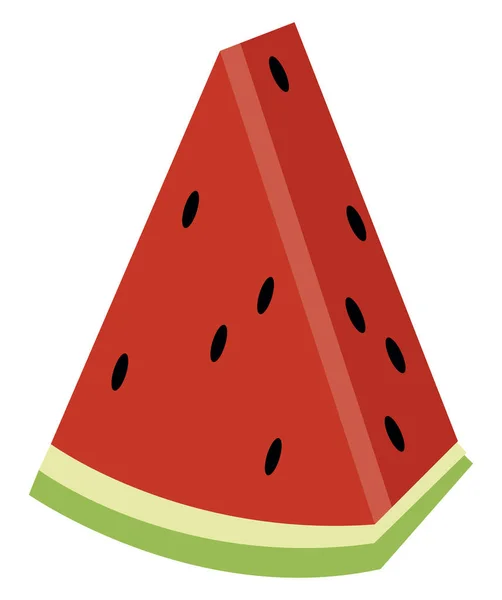 Stück Wassermelone, Illustration, Vektor auf weißem Hintergrund. — Stockvektor