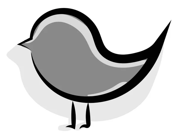 Pájaro gris, ilustración, vector sobre fondo blanco . — Vector de stock