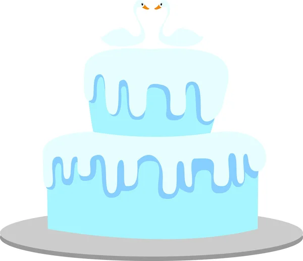 Modrý dort, ilustrace, vektor na bílém pozadí. — Stockový vektor