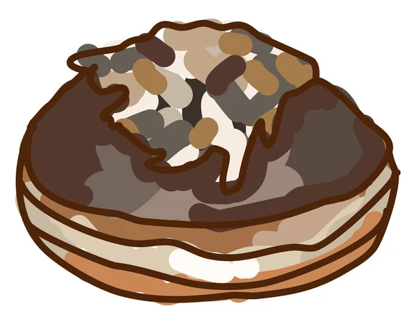 Donut de chocolate, ilustración, vector sobre fondo blanco . — Archivo Imágenes Vectoriales