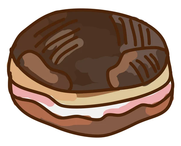 Шоколадный пончик, иллюстрация, вектор на белом фоне . — стоковый вектор