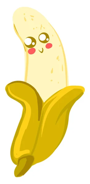 Ładny banan, ilustracja, wektor na białym tle. — Wektor stockowy