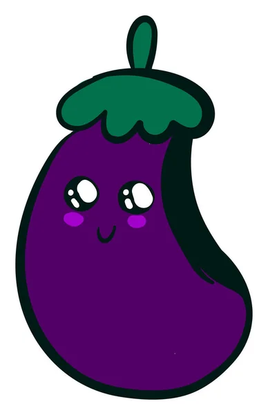 Cute eggplant, illustration, vector on white background. — Stock Vector