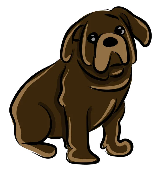 Sad dog, illustration, vector on white background. — Stock Vector